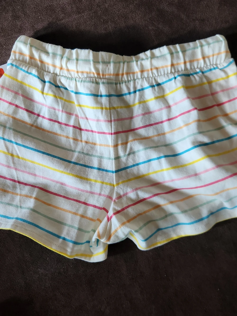 Old Navy White Striped Girls' Shorts with Rainbow Stripes